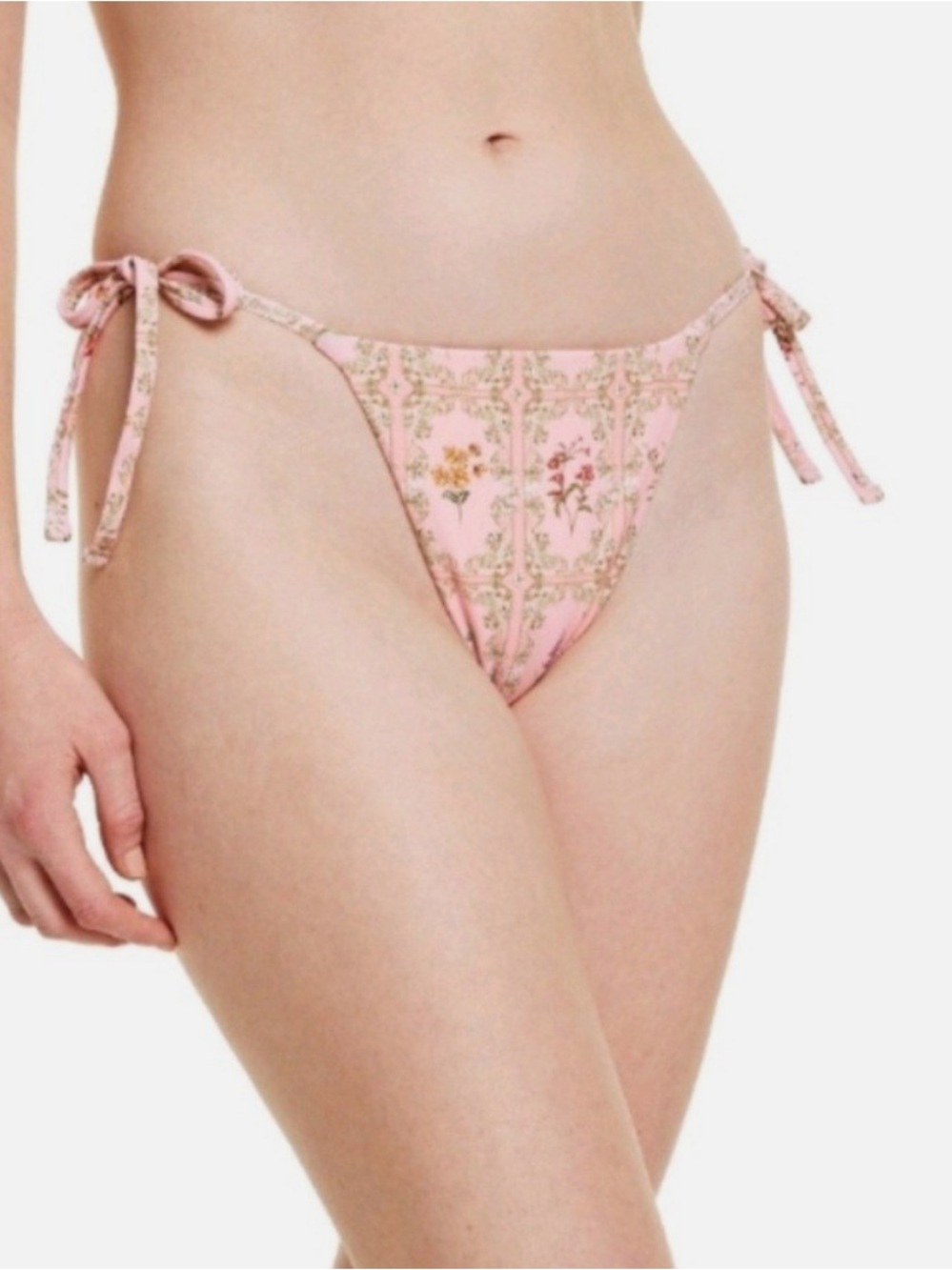 Agua Bendita for Target Pink Floral Tie-Side Bikini Bottom